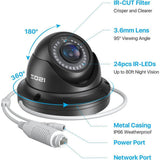 ZOSI ZM4295E 5MP Wired PoE Add-On IP Security Camera, 80 ft. Night Vision, Only Work with Same Brand NVR Model