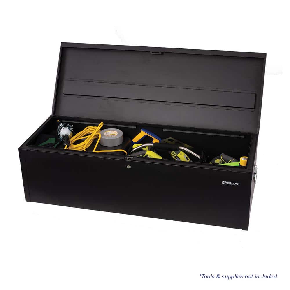 Montezuma 42 in. W x 16 in. D Black Steel Top Tool Chest Locking Portable Utility Box