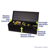 Montezuma 42 in. W x 16 in. D Black Steel Top Tool Chest Locking Portable Utility Box