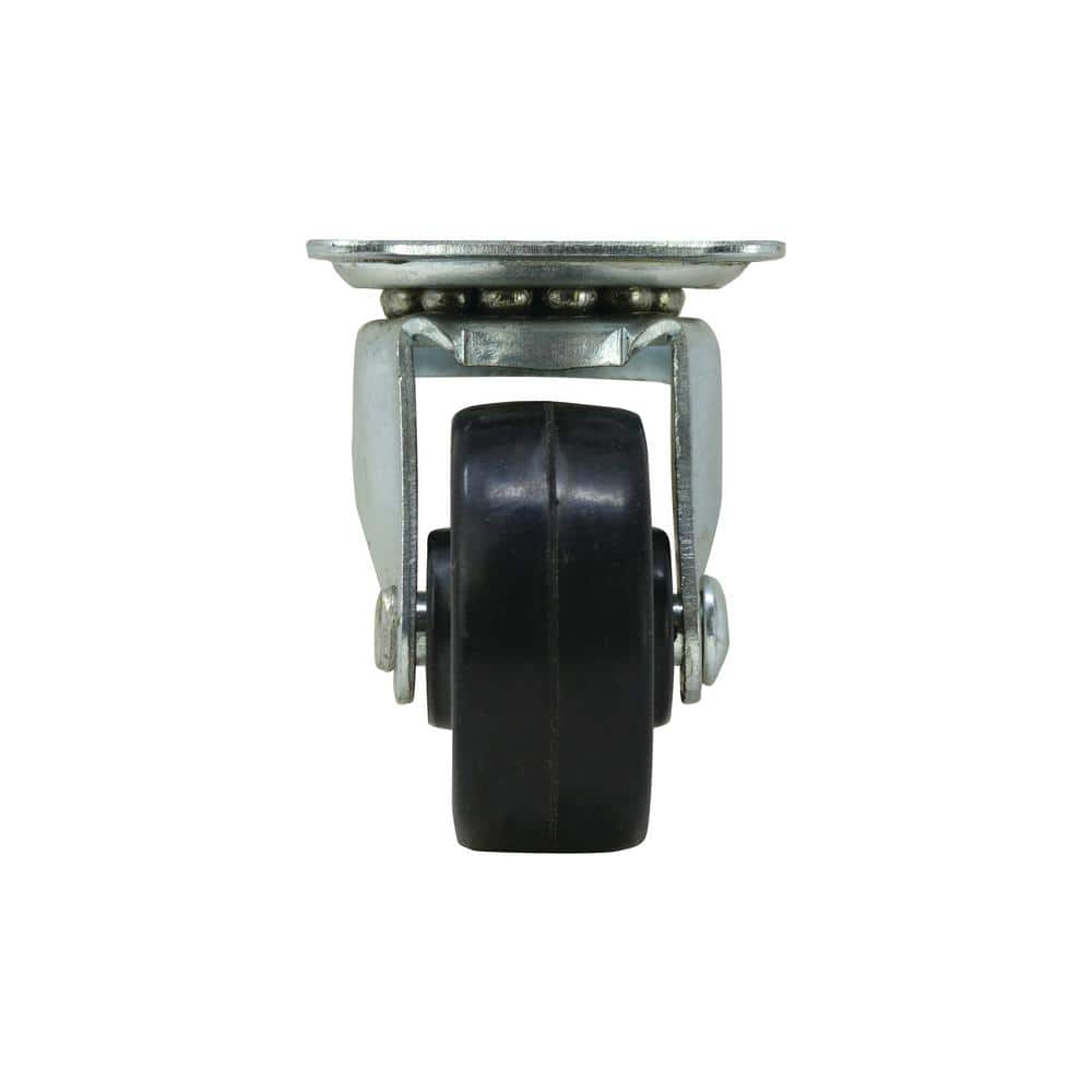 Everbilt 1-1/2 in. Soft Rubber Swivel Plate Caster, 40 lb. Load Rating