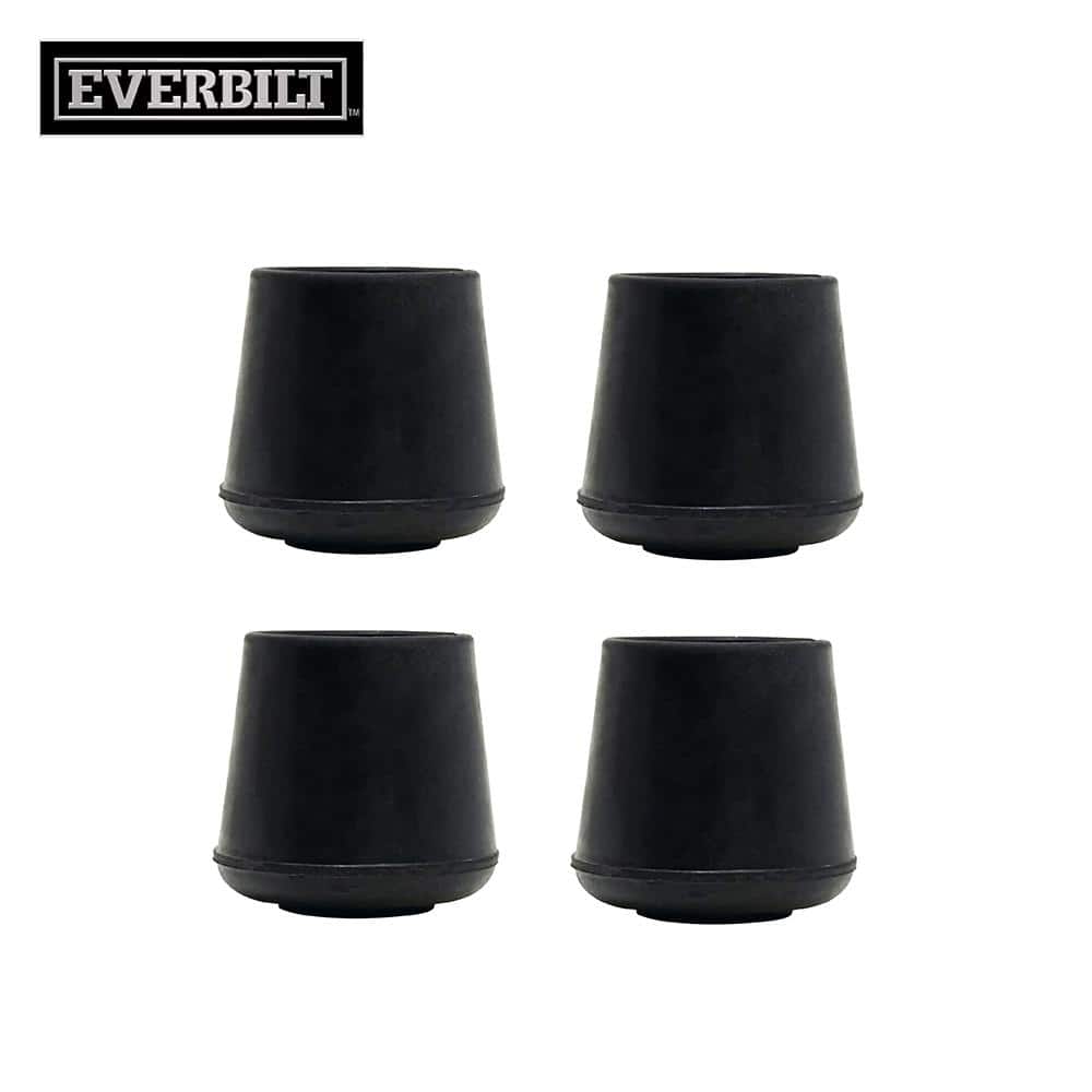 Everbilt 7/8 in. Black Rubber Leg Tips, Anti-Skid Furniture Floor Protectors (4-Pack)