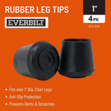 Everbilt 1 in. Black Rubber Leg Tips (4-Pack)