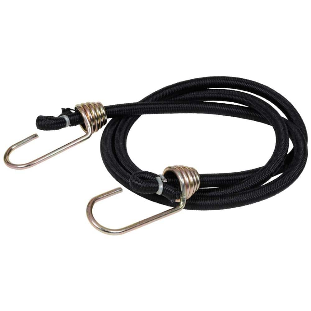 Keeper 48 in. Heavy Duty Black Bungee Cord with Dichromate Hooks (1-Pack)