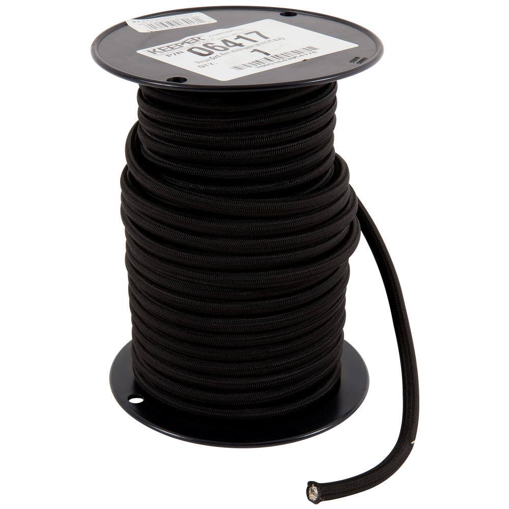 Keeper 3/8 in. x 75 ft. Heavy Duty Bungee Cord Reel in Black