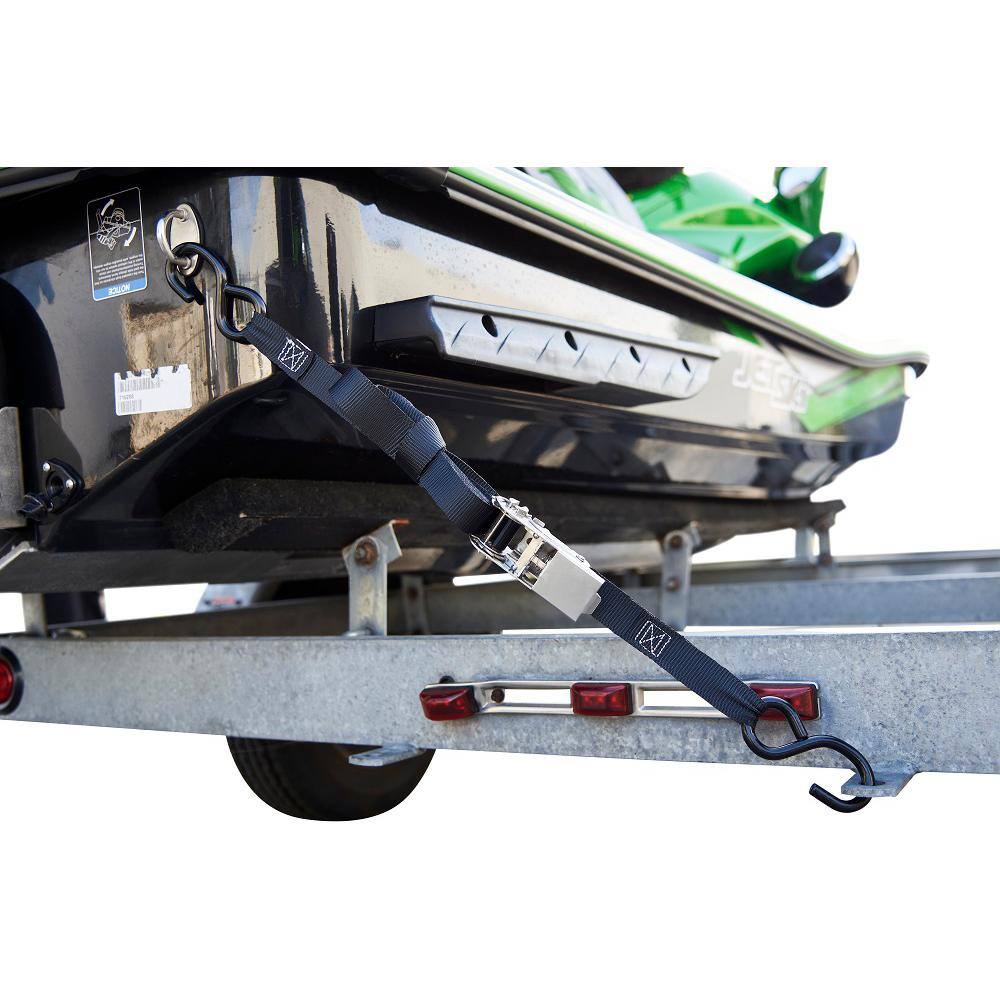 Keeper 8 ft. x 1 in. Stainless Steel Ratchet Tie-Down Straps, 500 lbs. WLL (2-Pack)
