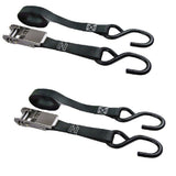 Keeper 8 ft. x 1 in. Stainless Steel Ratchet Tie-Down Straps, 500 lbs. WLL (2-Pack)