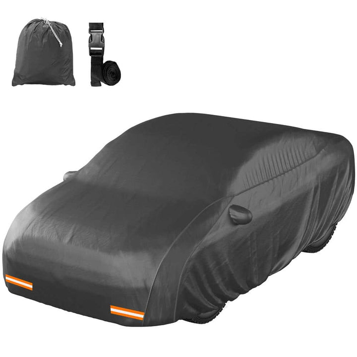 Mockins 175 in. x 70 in. x 60 in. Extra Thick Heavy-Duty Waterproof Car Cover - 250 g PVC Cotton Lined - Black