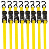 Stanley Ratchet Straps, 1 in. x 10 ft, 1,500 lbs Break Strength, 8-Pack