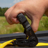 STANLEY 10 ft. x 1 in. Ratchet Tie-Down Straps, 500 lb Working Load Limit, 1500 lb Break Strength (2-Pack)