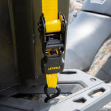 STANLEY 10 ft. x 1 in. Ratchet Tie-Down Straps, 500 lb Working Load Limit, 1500 lb Break Strength (2-Pack)