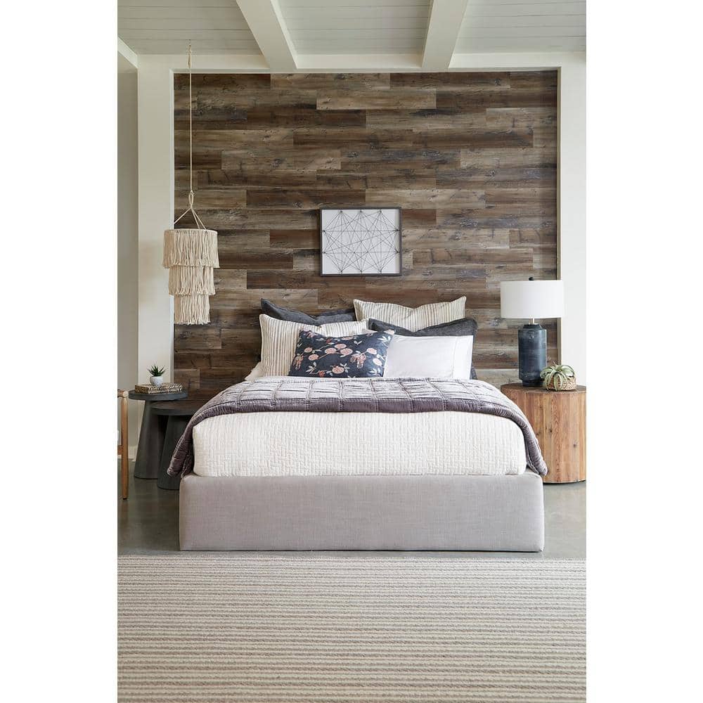 DuraDecor Weekend Warrior Blazed Barnwood 3 MIL x 6-in W x 36-in L Peel & Stick Water Resistant Luxury Vinyl Flooring (21 sf/case)