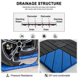 Afoxsos 1 ft. x 1 ft. Blue Plastic Interlocking Tiles Wave Pattern, Waterproof Easy to Attach, All Weather (44-Pack)