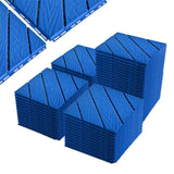 Afoxsos 1 ft. x 1 ft. Blue Plastic Interlocking Tiles Wave Pattern, Waterproof Easy to Attach, All Weather (44-Pack)