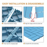 Afoxsos 12 ft. x 12 ft. Plastic Interlocking Deck Tiles Waterproof in Blue (9 Per Pack)