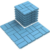 Afoxsos 12 ft. x 12 ft. Plastic Interlocking Deck Tiles Waterproof in Blue (9 Per Pack)