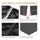 Afoxsos 12 ft. x 12 ft. Plastic Interlocking Deck Tiles Waterproof in Blue (27 Per Pack)