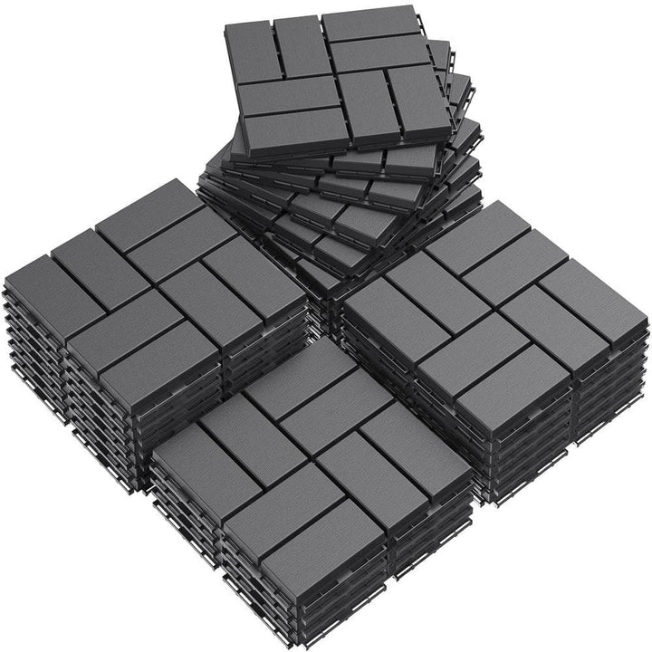 Afoxsos 12 ft. x 12 ft. Plastic Interlocking Deck Tiles Waterproof in Blue (27 Per Pack)