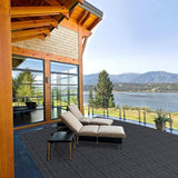 Afoxsos 12 ft. x 12 ft. Plastic Interlocking Deck Tiles Waterproof in Blue (27 Per Pack)