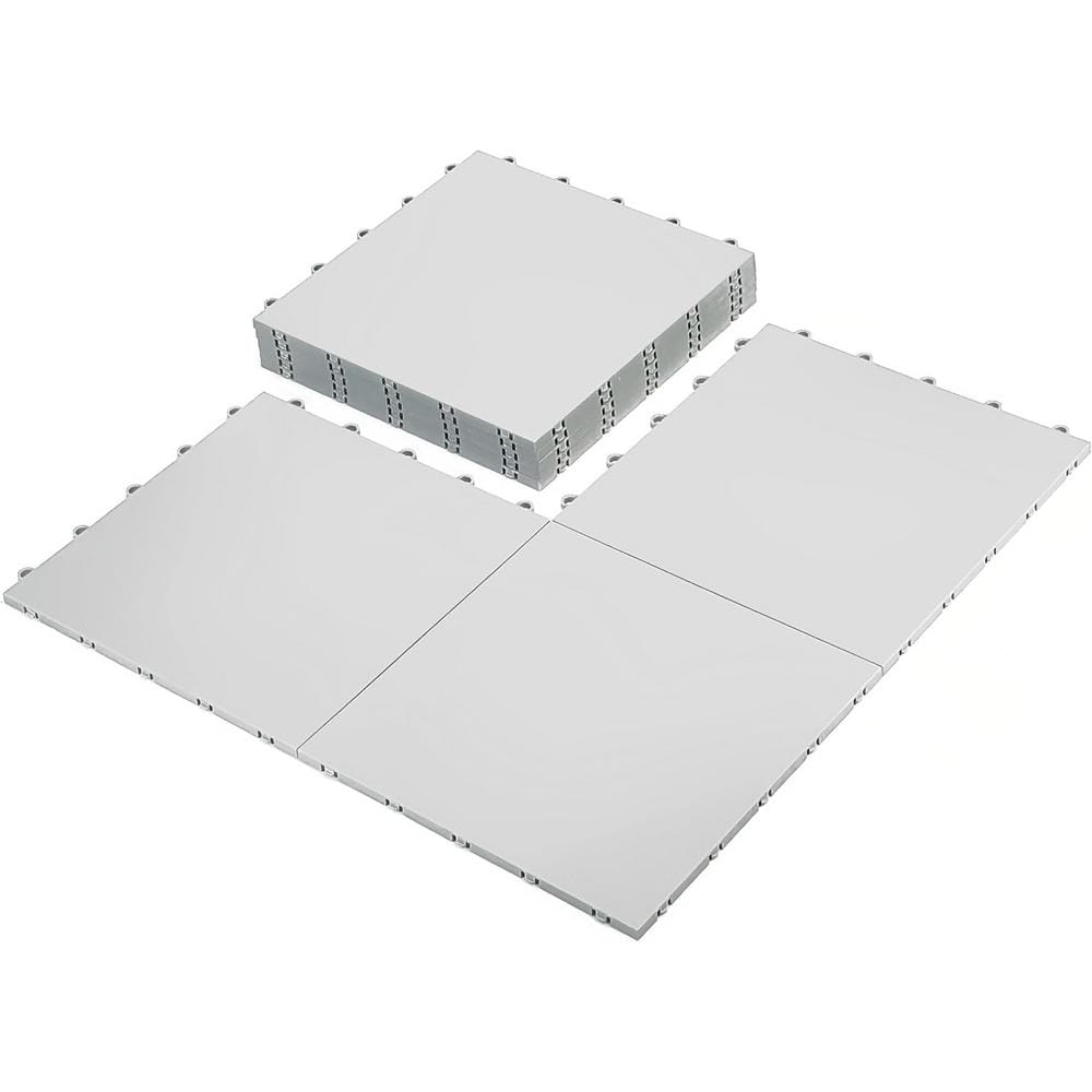 Afoxsos 14 ft. x 14 ft. High Durability Colored Flooring Tiles Interlocking Versatile Surface Deck Tiles in Gray (8 Per Pack)
