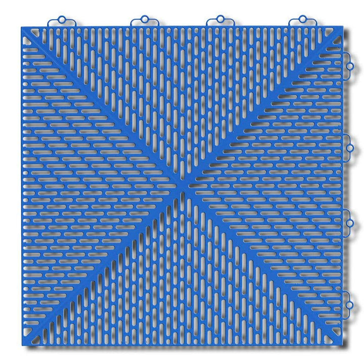 Bergo Soft 1.24 ft. x 1.24 ft. Polyethylene Interlocking Deck Tiles in Light Blue (35-per case/53.8 sq. ft.)