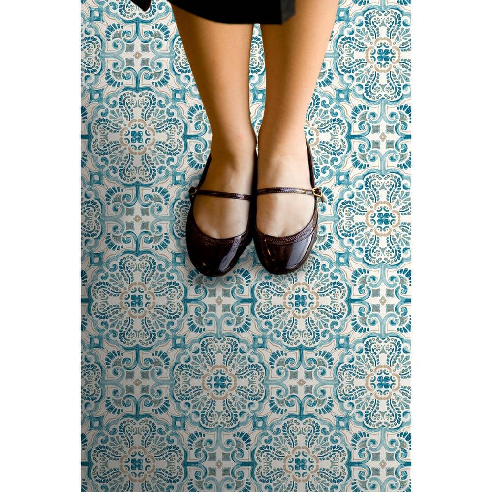FloorPops Fontaine Peel and Stick Floor Tiles, 12 in. x 12 in., 20 Tiles (20 sq. ft.)