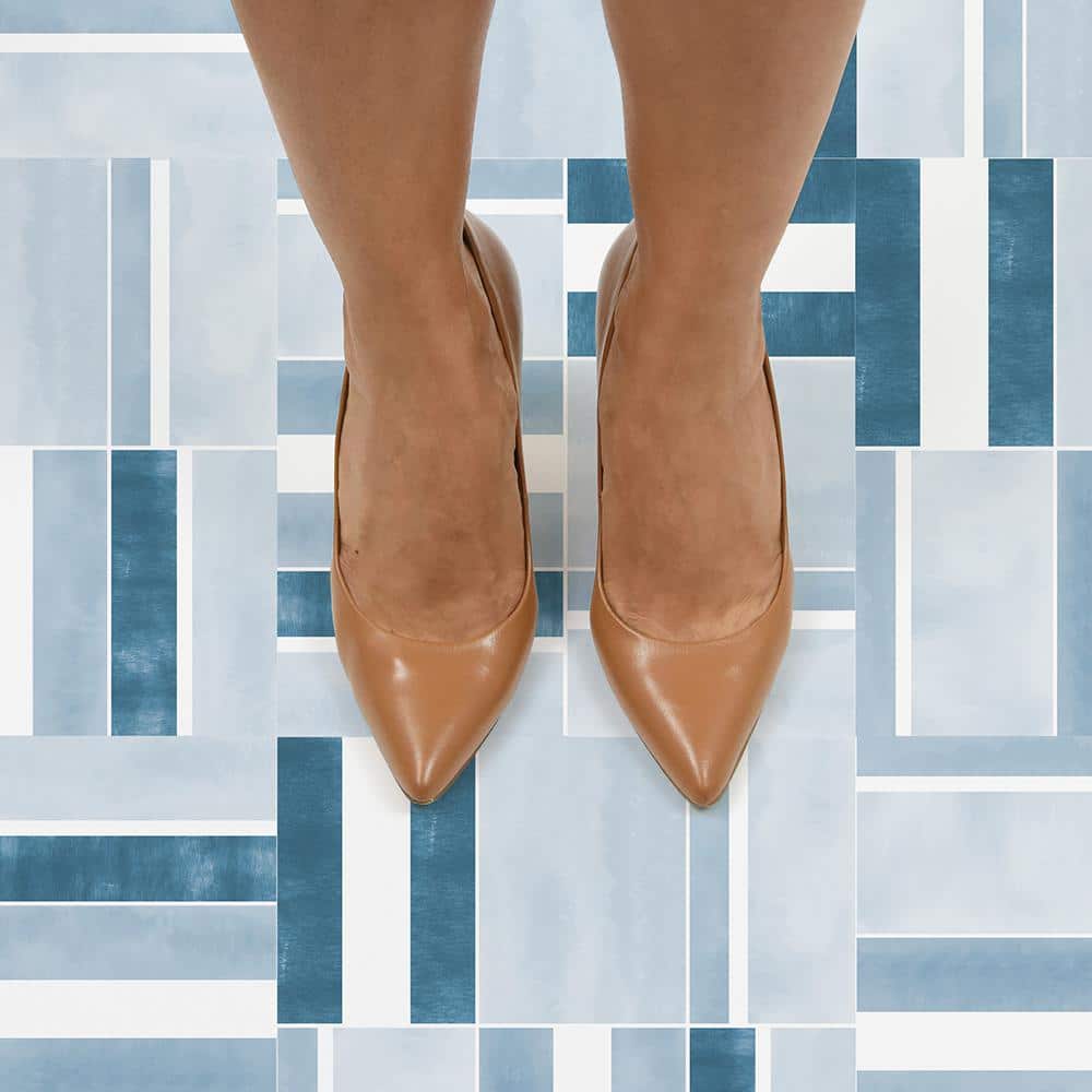 FloorPops Azure 12 in. W x 12 in. L Peel and Stick Floor Vinyl Tiles (20 Tiles, 20 sq. ft. case)