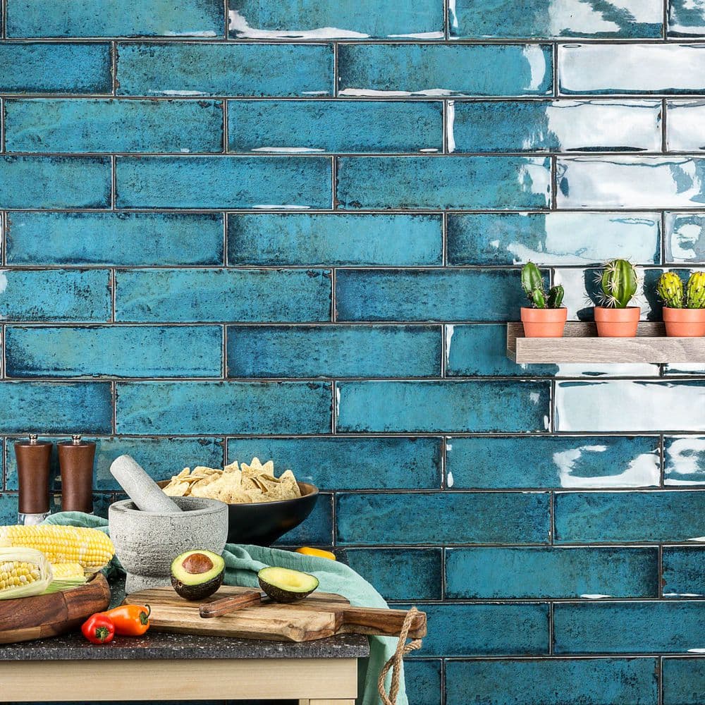 Ivy Hill Tile Moze Blue 3 in. x 12 in. 9 mm Ceramic Wall Tile (22-Piece, 5.38 sq. ft. per Box)