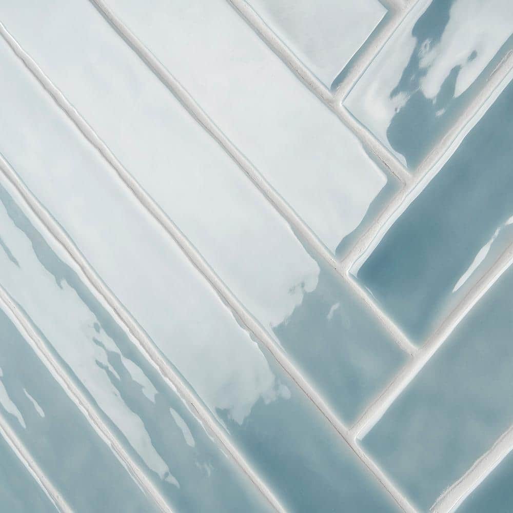 Ivy Hill Tile Nantucket Blue 2 in. x 20 in. Polished Ceramic Wall Tile (5.38 sq. ft./Case)