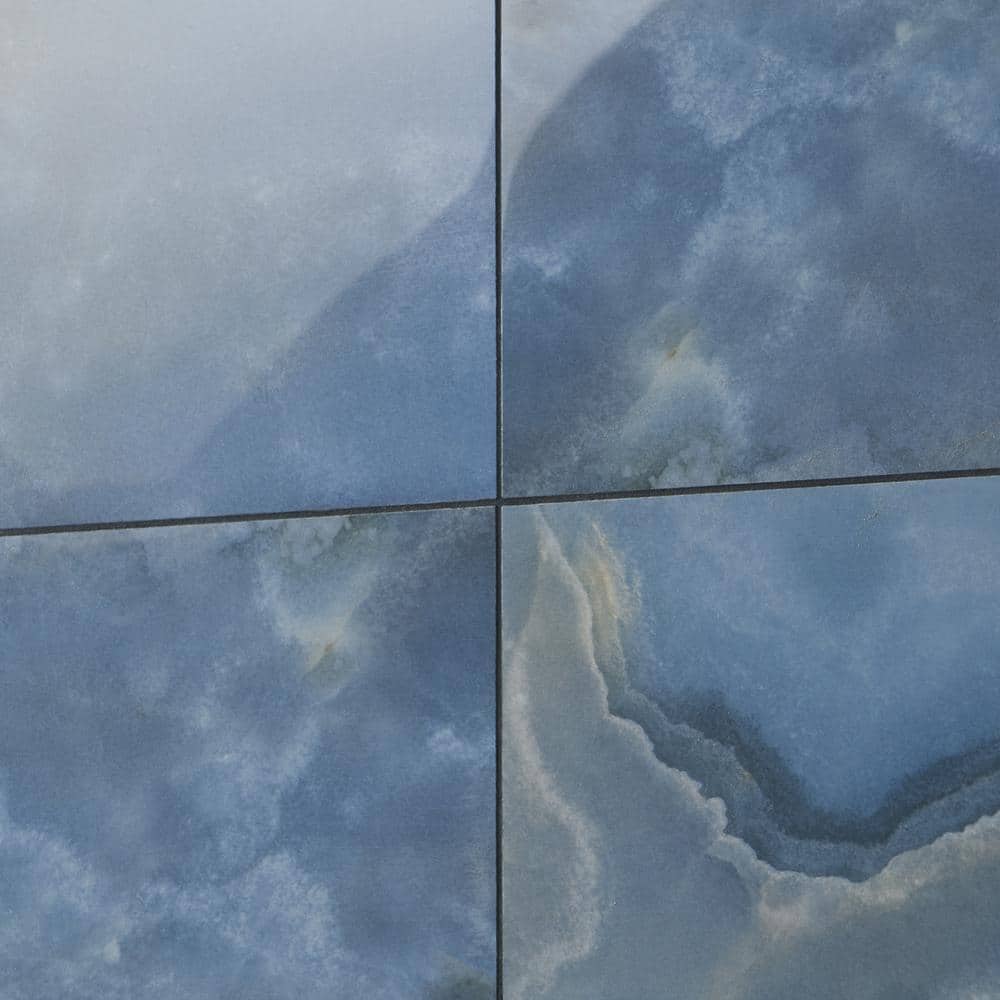 Jume Onyx Blue 23.62 in. x 47.24 in. Polished Porcelain Floor and Wall Tile (15.49 sq. ft./Case)