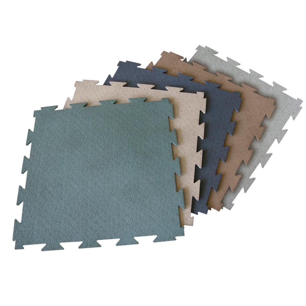 Rubber-Cal Terra-Flex 1/4 in. x 24 in. x 24 in. Blue Interlocking Flooring (10-Pack, 40 sq. ft.)