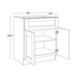 Contractor Express Cabinets Arlington Vessel Blue Plywood Shaker Stock Assembled Base Kitchen Cabinet Soft Close 30 in W x 24 in D x 34.5 in H