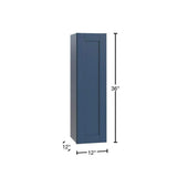 Contractor Express Cabinets Arlington Vessel Blue Plywood Shaker Stock Assembled Wall Kitchen Cabinet Soft Close Left 12 in W x 12 in D x 36 in H