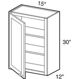 Contractor Express Cabinets Arlington Vessel Blue Plywood Shaker Stock Assembled Wall Kitchen Cabinet Soft Close Left 15 in W x 12 in D x 30 in H