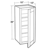 Contractor Express Cabinets Arlington Vessel Blue Plywood Shaker Stock Assembled Wall Kitchen Cabinet Soft Close Left 15 in W x 12 in D x 36 in H