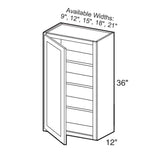 Contractor Express Cabinets Arlington Vessel Blue Plywood Shaker Stock Assembled Wall Kitchen Cabinet Soft Close Left 21 in W x 12 in D x 36 in H
