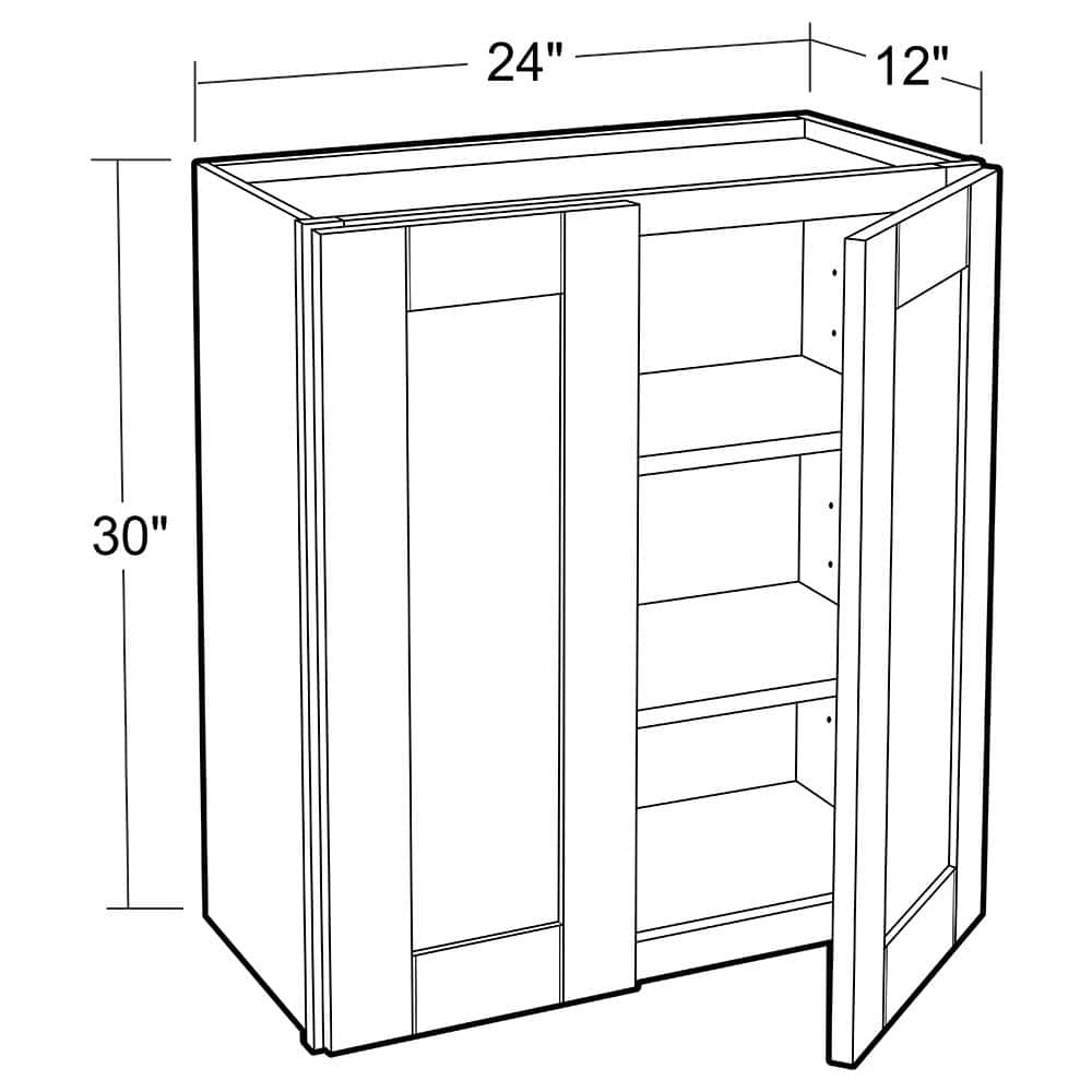 Contractor Express Cabinets Arlington Vessel Blue Plywood Shaker Stock Assembled Wall Kitchen Cabinet Soft Close 24 in W x 12 in D x 30 in H