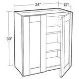 Contractor Express Cabinets Arlington Vessel Blue Plywood Shaker Stock Assembled Wall Kitchen Cabinet Soft Close 24 in W x 12 in D x 30 in H