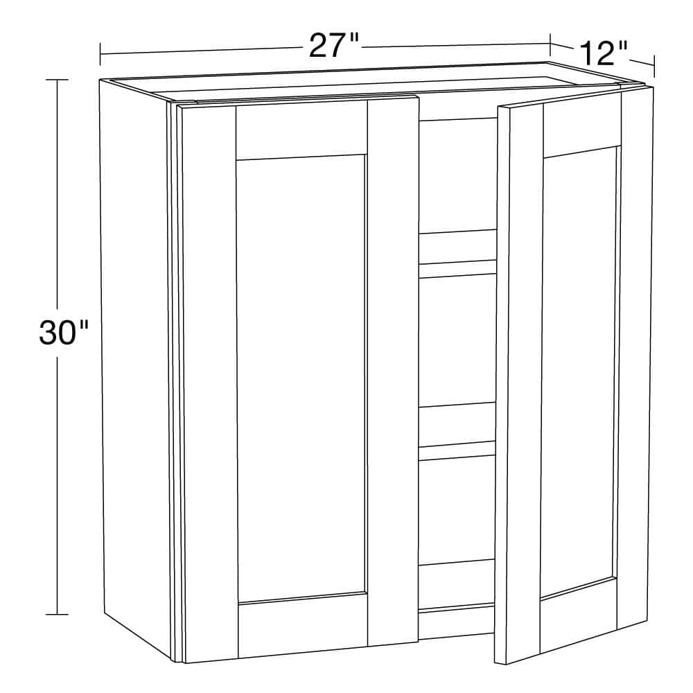 Contractor Express Cabinets Arlington Vessel Blue Plywood Shaker Stock Assembled Wall Kitchen Cabinet Soft Close 27 in W x 12 in D x 30 in H