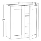 Contractor Express Cabinets Arlington Vessel Blue Plywood Shaker Stock Assembled Wall Kitchen Cabinet Soft Close 27 in W x 12 in D x 30 in H