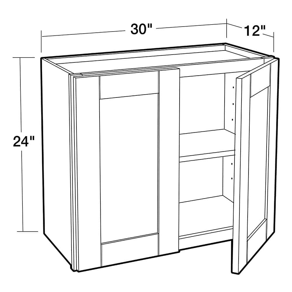 Contractor Express Cabinets Arlington Vessel Blue Plywood Shaker Stock Assembled Wall Kitchen Cabinet Soft Close 30 in W x 12 in D x 24 in H
