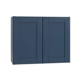 Contractor Express Cabinets Arlington Vessel Blue Plywood Shaker Stock Assembled Wall Kitchen Cabinet Soft Close 30 in W x 12 in D x 24 in H