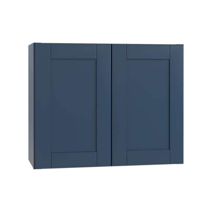 Contractor Express Cabinets Arlington Vessel Blue Plywood Shaker Stock Assembled Wall Kitchen Cabinet Soft Close 30 in W x 12 in D x 24 in H