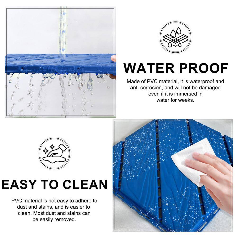 Tidoin Outdoor 1 ft. x 1 ft. Composite Interlocking Tile Deck Tile in Blue(44 Per Box)