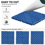 Tidoin Outdoor 1 ft. x 1 ft. Composite Interlocking Tile Deck Tile in Blue(44 Per Box)