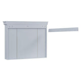 Zeus & Ruta 35 in. W x 28 in. H Rectangular Wood Medicine Cabinet with Mirror and 6 Open Shelves in Blue