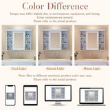 Zeus & Ruta 35 in. W x 28 in. H Rectangular Wood Medicine Cabinet with Mirror and 6 Open Shelves in Blue
