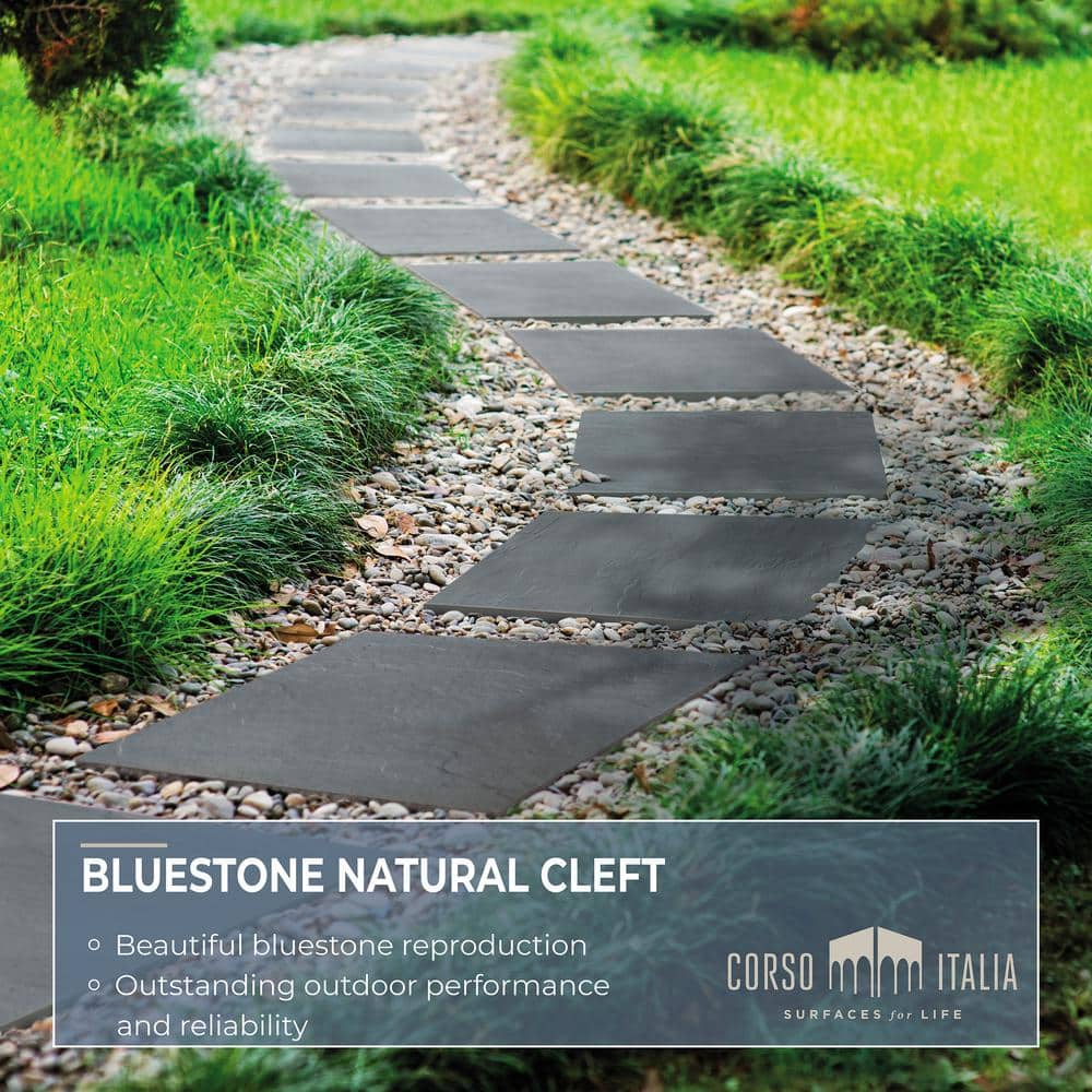 Bluestone Natural Cleft 24 in. x 48 in. x 3/4 in. Stone-Look Porcelain Paver