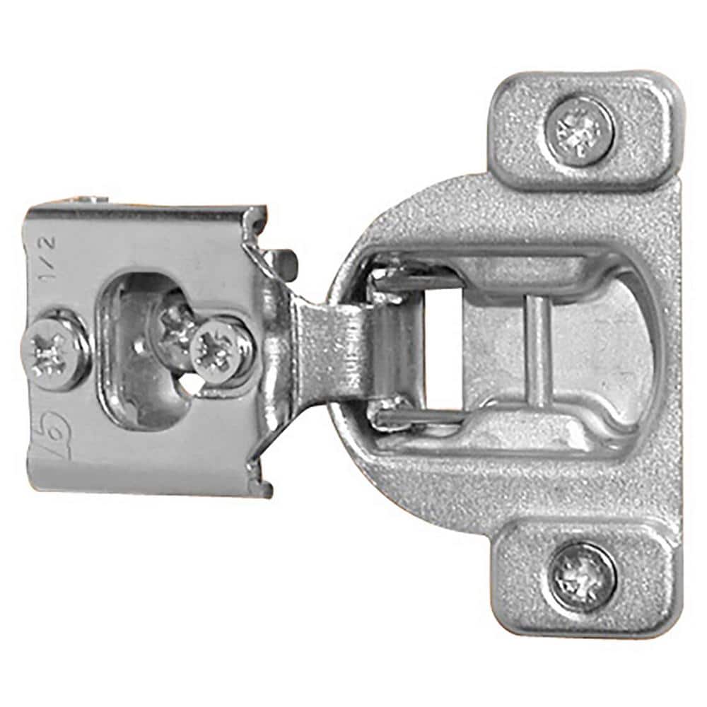 Blum Compact 1/2 in. Overlay Face-Frame Cabinet Hinge, Wrap-Around, Nickel – 2-Pack