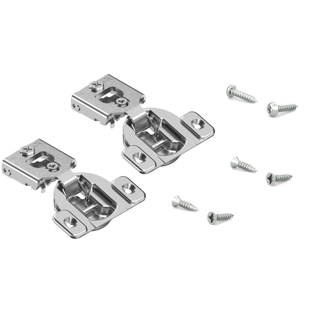 Blum Compact 1/2 in. Overlay Face-Frame Cabinet Hinge, Wrap-Around, Nickel – 2-Pack