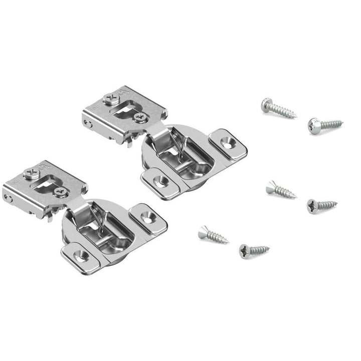 Blum Compact 1/2 in. Overlay Face-Frame Cabinet Hinge, Wrap-Around, Nickel – 2-Pack
